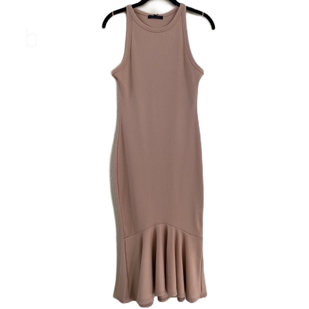 7 For All Mankind Tan Mermaid Style Ribbed Tank Dress Small